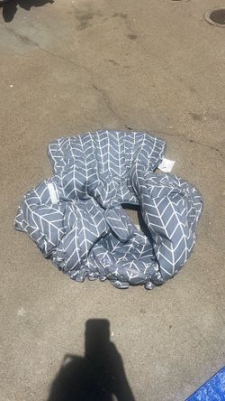 Grey shopping cart covered