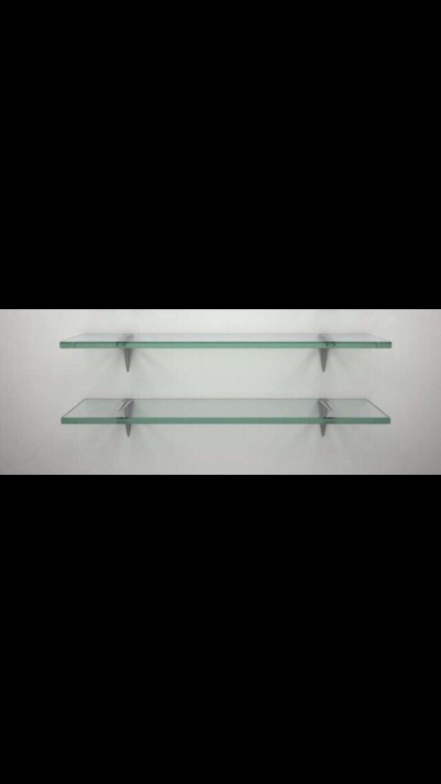Floating glass shelves