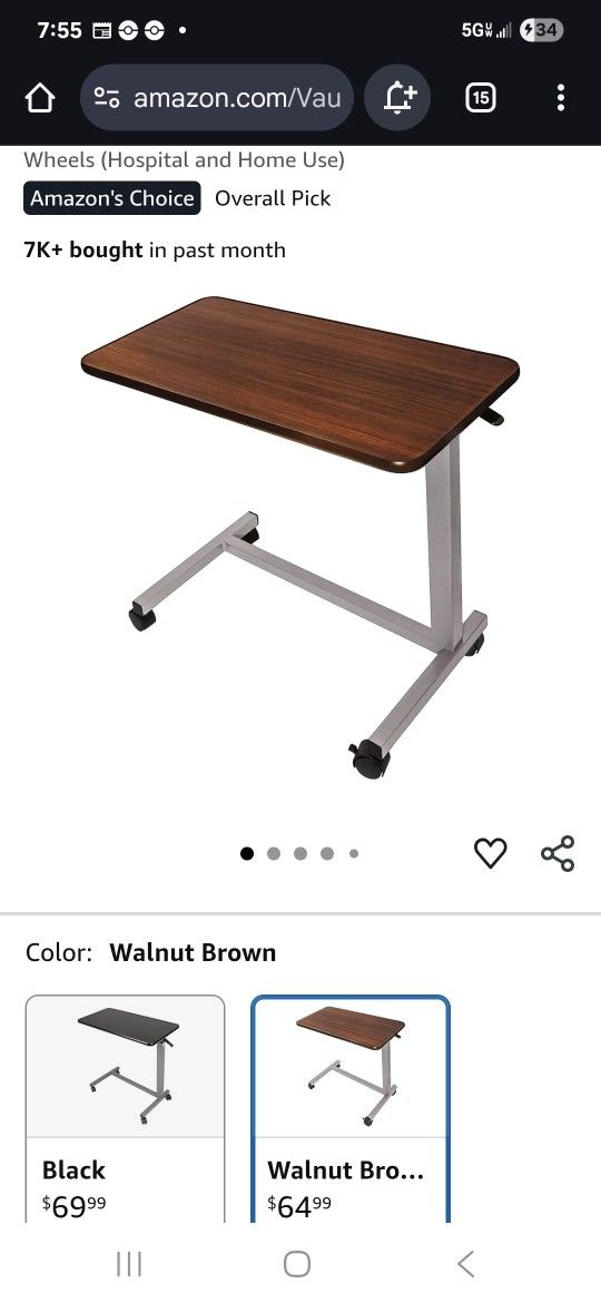 Vaunted Overbed Table