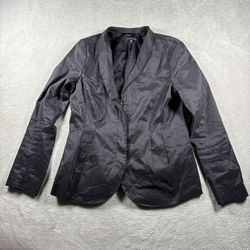 Eileen Fisher Polished Ramie Stretch Women’s S Black Zip Up Jacket #2280