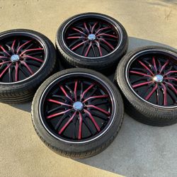 rims GTR Tornasol 5 Lugs Universal 5x114.3 - 5x100 For Mustang Infiniti Scion Camry Corolla Lexus Altima Maxima Audi Subaru Volkswagen Saab Mazda 