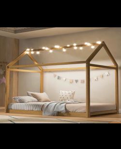Wooden House Floor Bed
