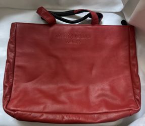 Monique Luo Couture Red Genuine Leather Tote Bag