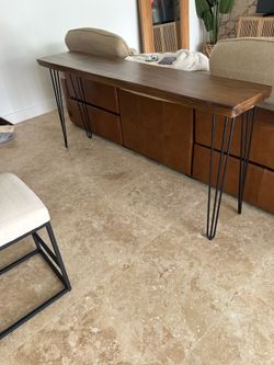 Solid real wood live edge table