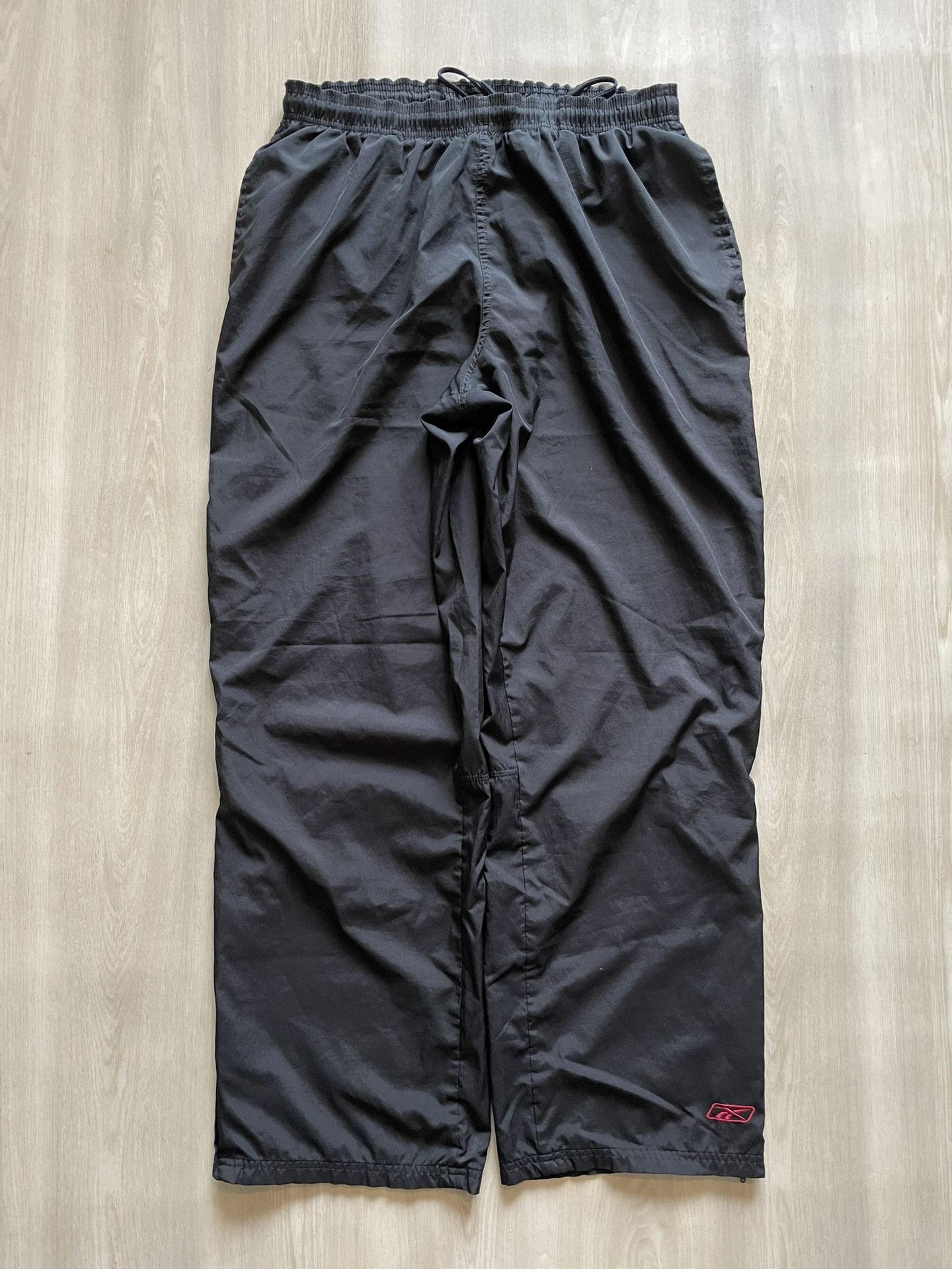 Vintage Y2K Reebok Track Pants Windbreaker Nylon Wide Leg Sz L