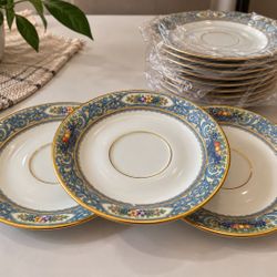 Lenox Autumn Fine China 5.5” Saucers Set of 12 Gold Trim Made in USA