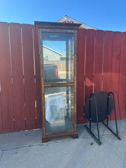 FREE - wood and glass cabinet