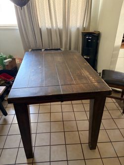 Dark Wood Extendable Dining Table