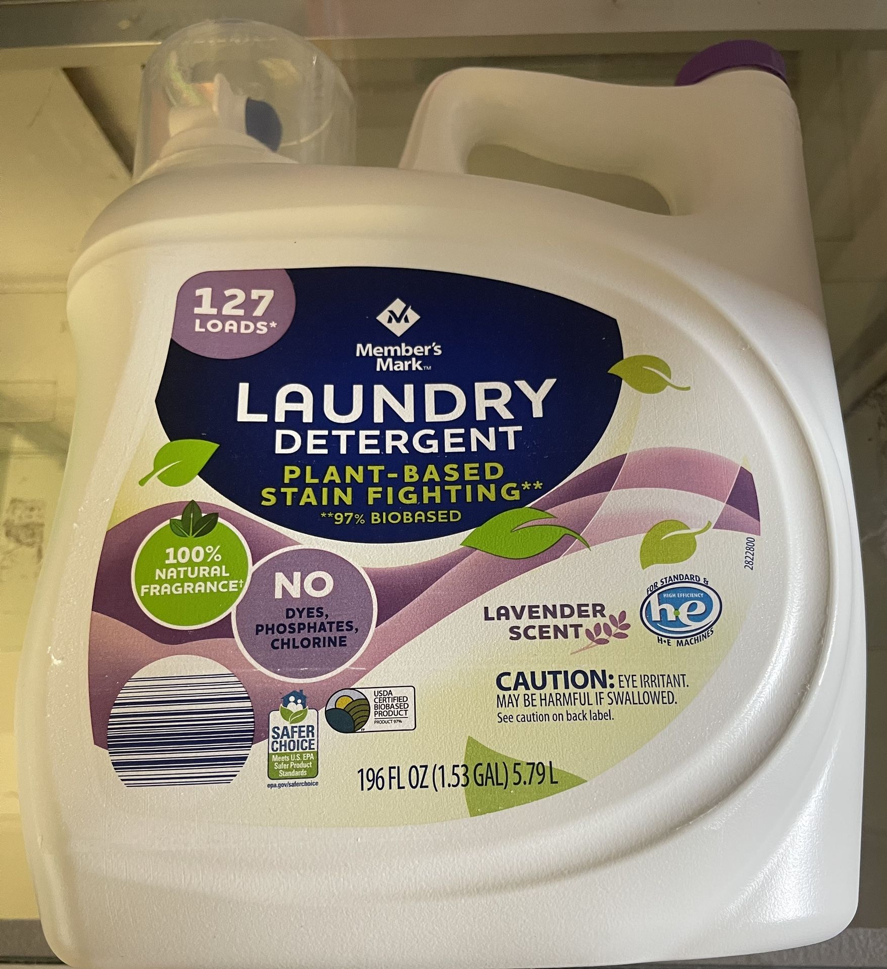 Member's Mark Plant Based Liquid Laundry Detergent, Lavender Scent (196 fl. oz)
