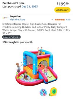 Step4Fun Inflatable Bounce House with Slide and Ball Pit