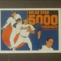 1990 Upper Deck Nolan Ryan Texas Rangers 5000 Strike Outs #34 Baseball Card Vintage Collectible Sports MLB