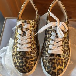 Christian Louboutin Brown Leopard Vieirissima Orlato Flat Sneakers