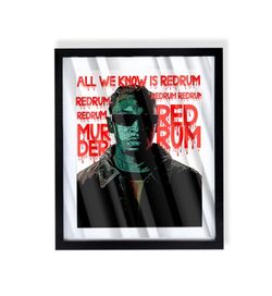 21 savage redrum custom art piece in black frame