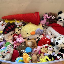 Variety Of Stuffed Animals Plushies & Teddy Bears 