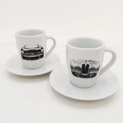 BMW Espresso Cups & Saucers Set of 2 