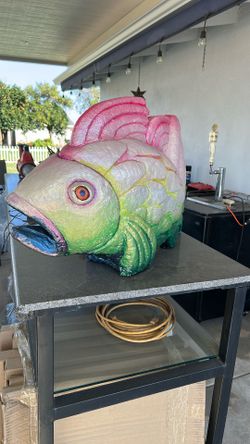 Concrete Fish , Custom Metallic Painted Fish!