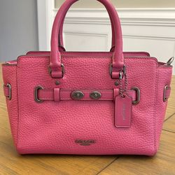 Coach F37635 Mini Blake Carryall Pebble Leather Crossbody Magenta