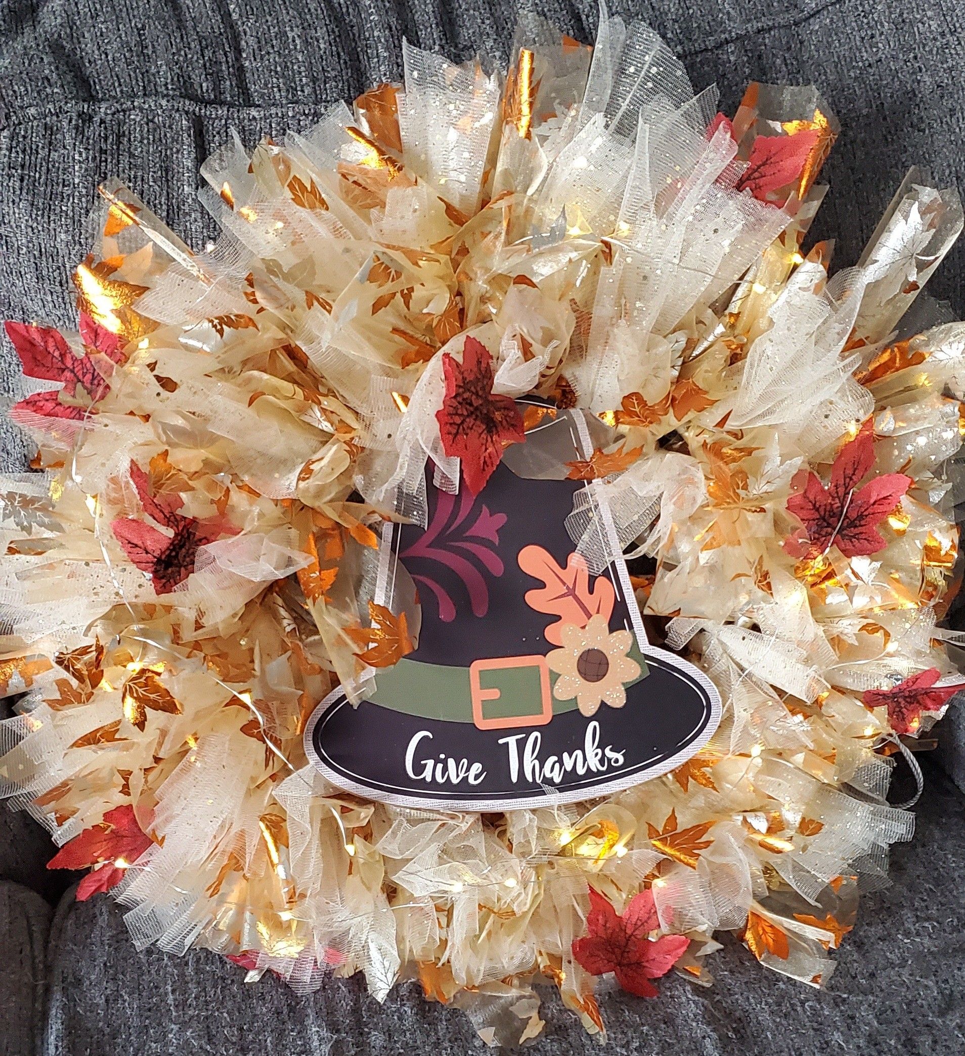 Thanksgiving Lighted Wreath