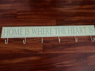 Home Is Where The Heart Is Wall Hook Rack