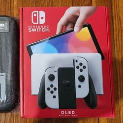 Nintendo Switch OLED w/ Storage Case, 256GB SanDisk Micro SDXC and 1-Year Family Subscription to Nintendo Online Service - Brand New Unopened