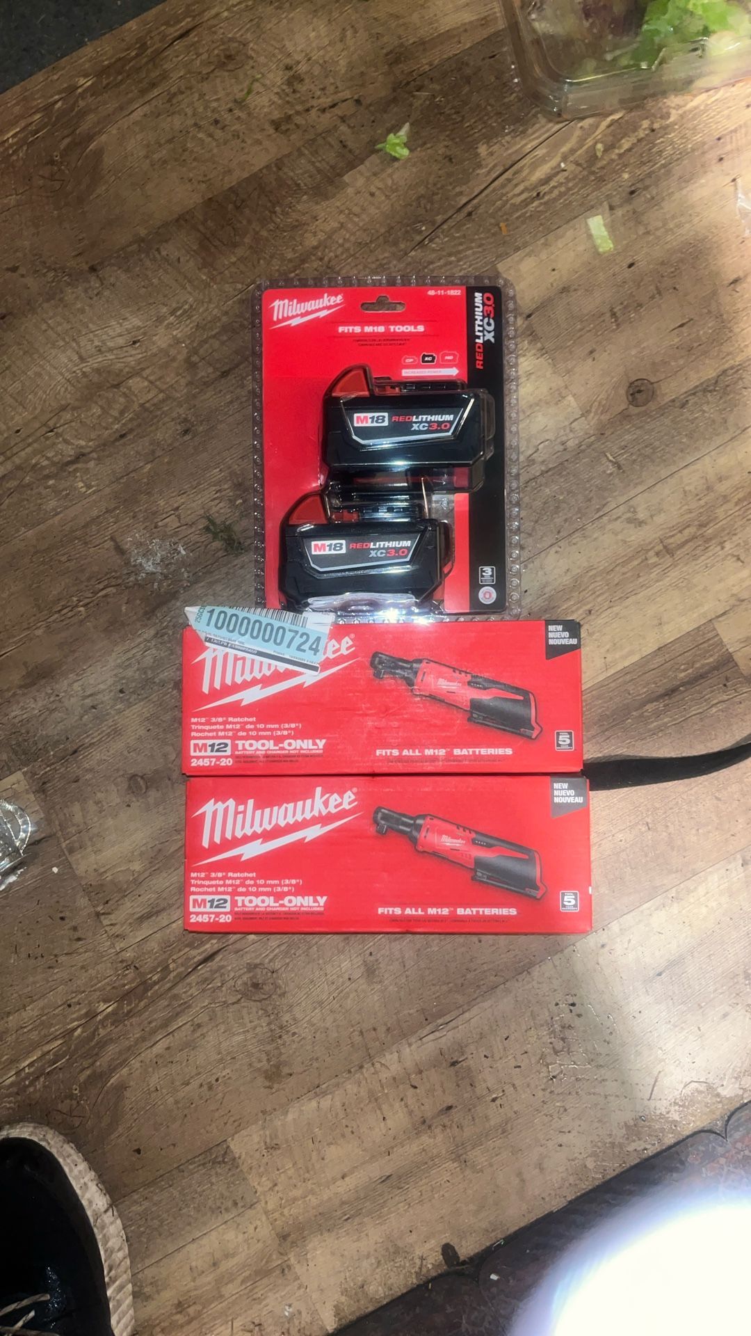 Milwaukee Batteries And 2 3/8 Ratchets