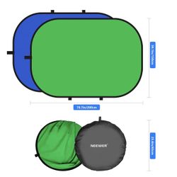 Newer 5x7 Ft (1.5x2m) Collapsible Backdrop (blue & Green)