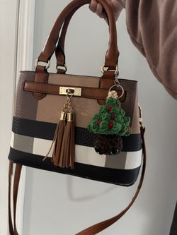 Christmas Tree Pop It Crochet Keychain