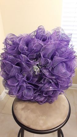 Royal Purple Mesh Wreath