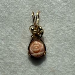 Carved Pink Coral Pendant