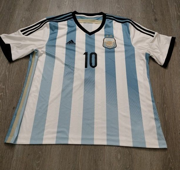 Adidas 2013 Argentina Home Soccer Jersey Lionel Messi # 10 Size 2XL