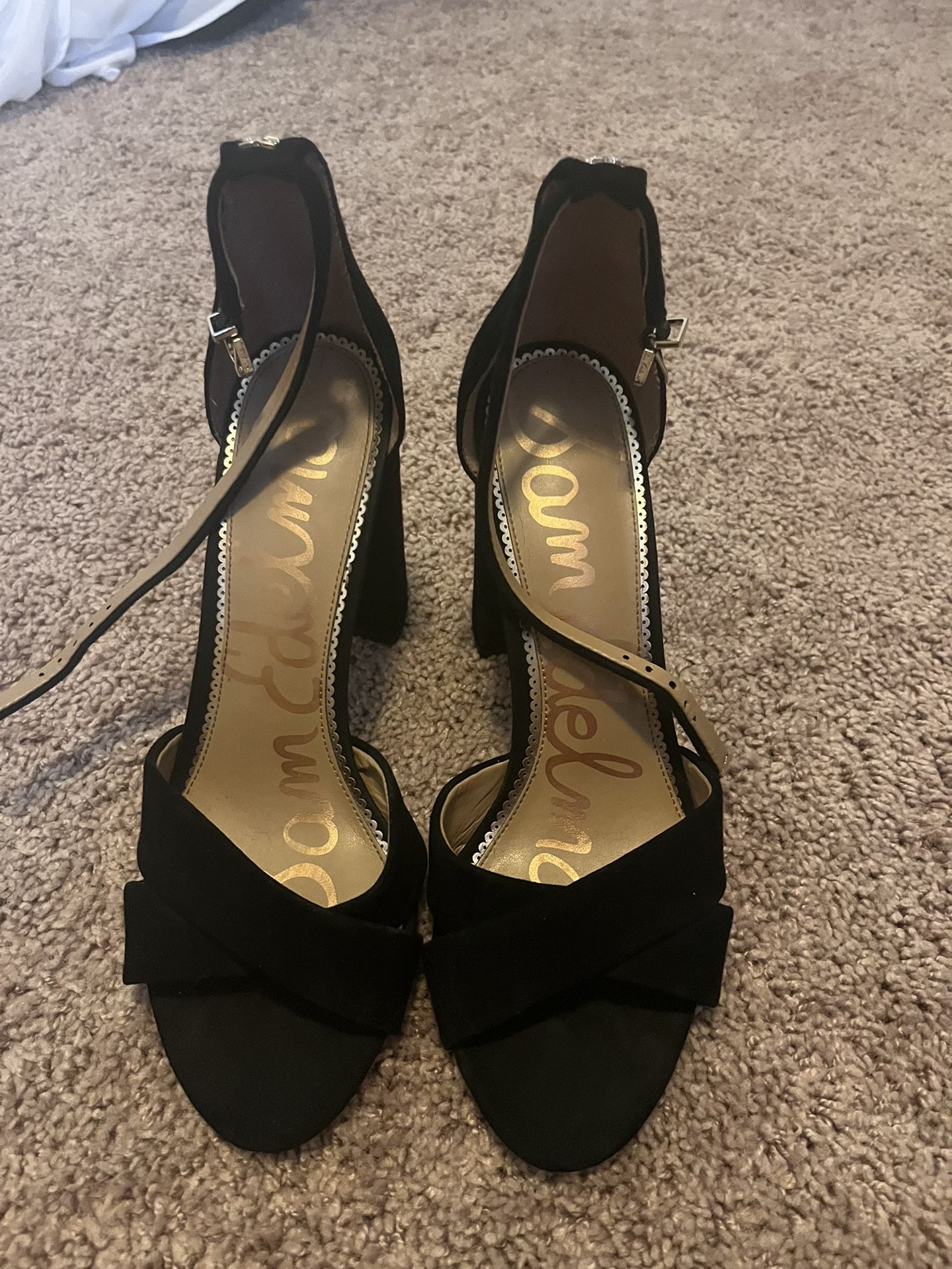 Black Velvet High Heels - Size 10