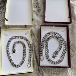 VVS-1 D 925 Silver Cuban Link Chains 