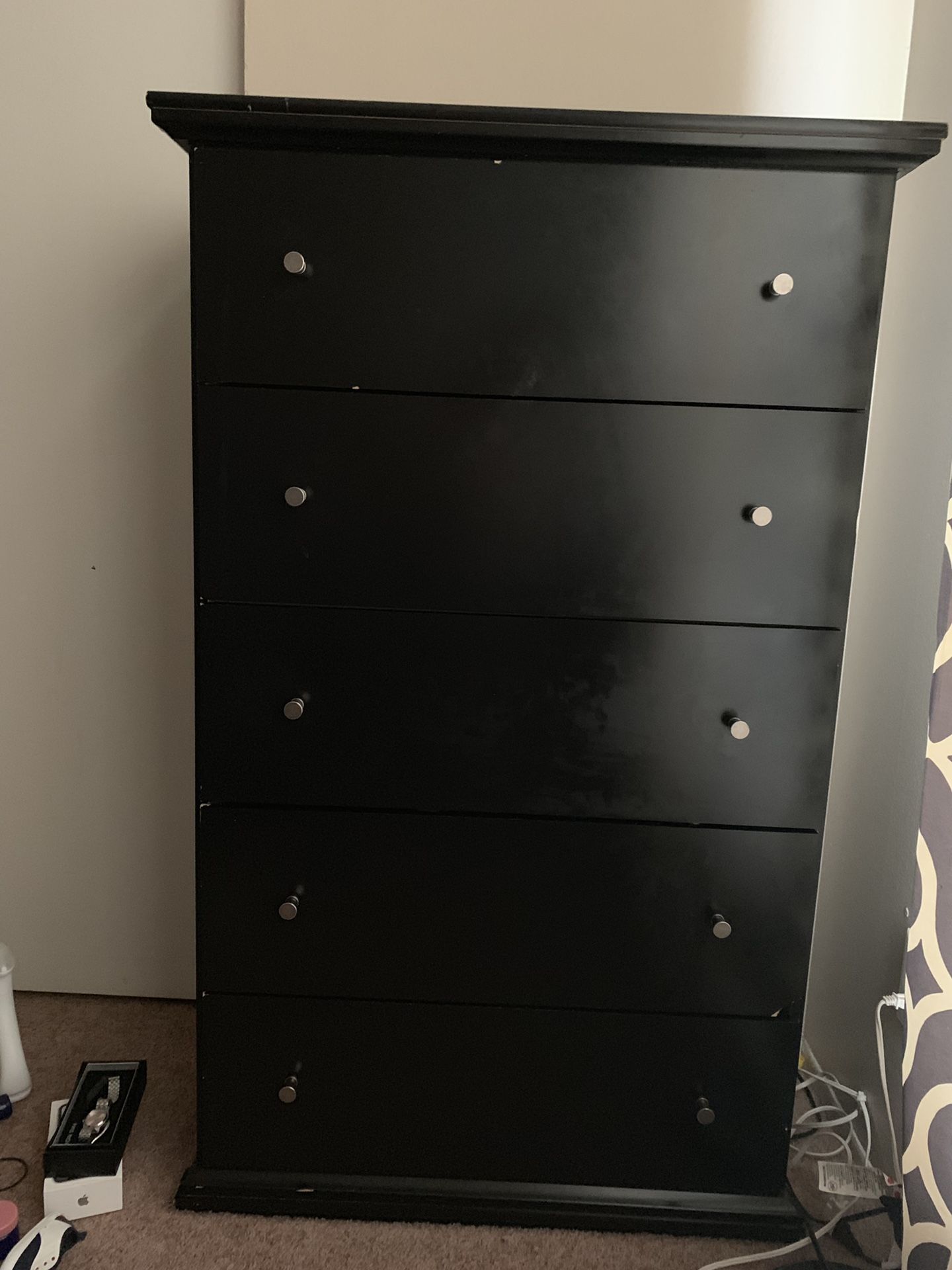 Tall Chest of Drawers -Black Brown