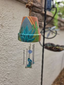 Hand-Painted Terra Cotta Wind Chime