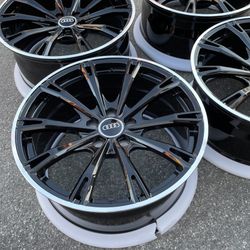 18” NEW Audi A3 A5 A6 Gloss Black Machined Lip Sport Wheels Rims 18x8.5 +35 (5x112)   Fits A3 S3 A43 S4 A5 S5 A6 S6 A7 S7 A8 S8 Q5 SQ5 RS3 RS5 RS7 TT 
