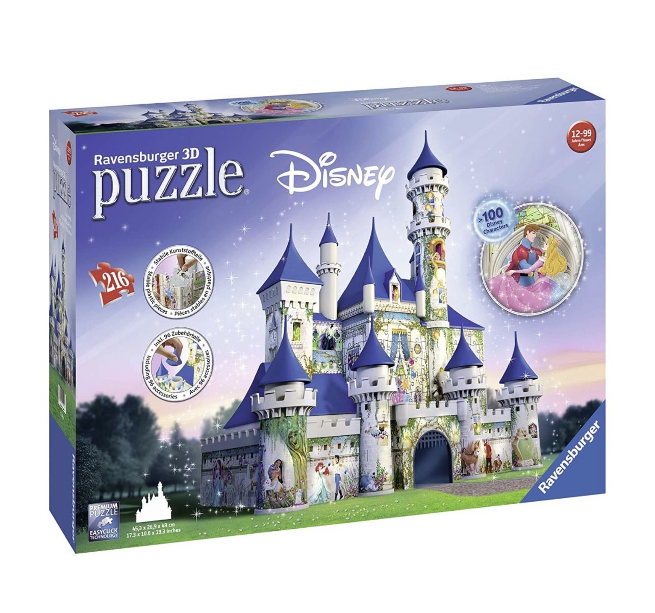 Ravensburger Disney Castle 216 Piece 3D Jigsaw Puzzle for Kids and Adults