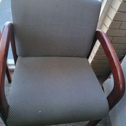 Office Cloth/Fabric Patterned Chair w/ Arms