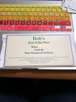 🥩 Gift Certificate for Bob’s Steak & Chip House 🥩
