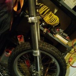 Flat Track Forks And 19" Front Wheel
