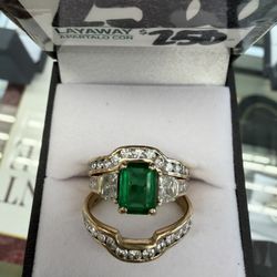 14kt Emerald Set