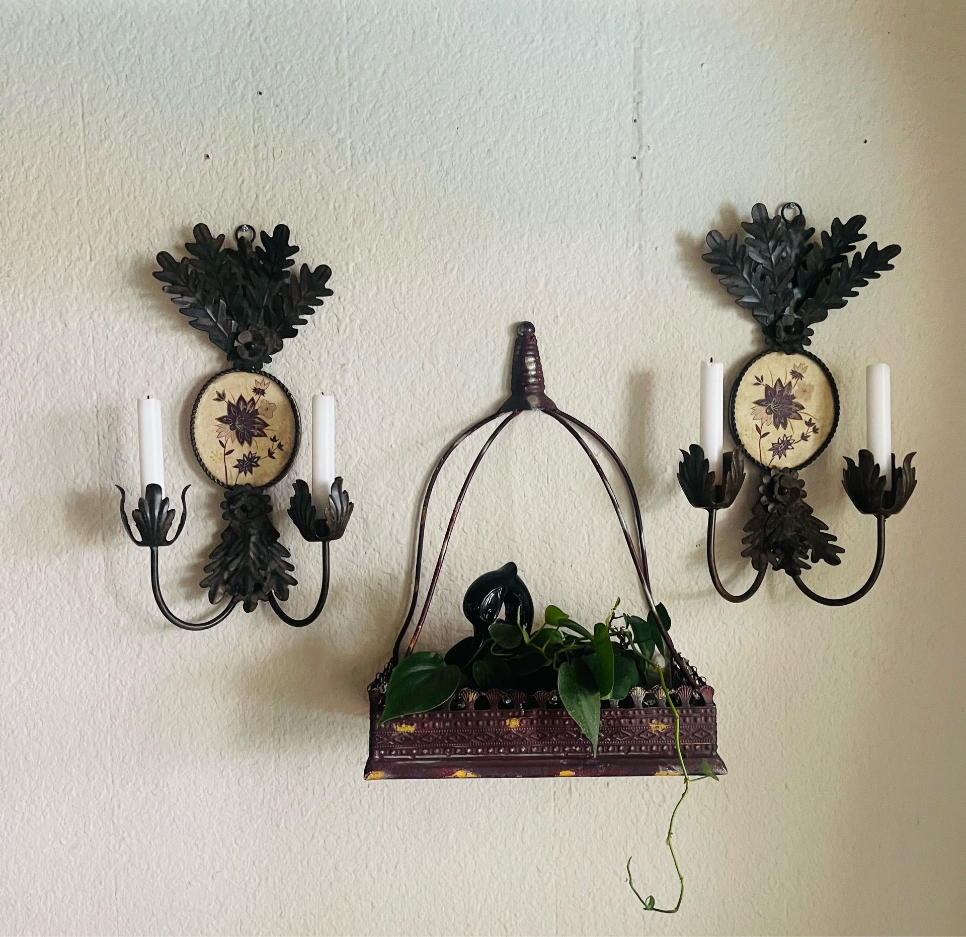 Candle holders and shelf