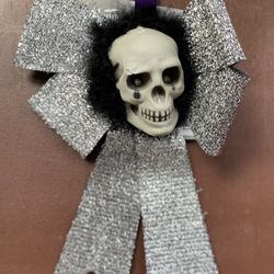 Halloween Skull Glitter Bow