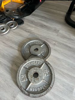 Two 35lbs Olympic weight plates