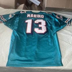 Authentic Dan Marino Miami Dolphins Wilson Jersey Teal Sewn Clean Mens 50 USA