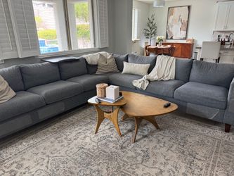 Large IKEA Gray Sectional Couch – 124”