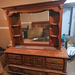 Antique Dresser With Mirror 