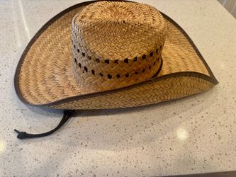 Straw Cowboy Hat with Chin Strap