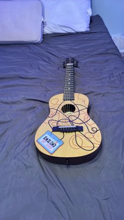 Luna Acoustic Guitar with Cassette Tape Design