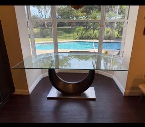 Glass dining table