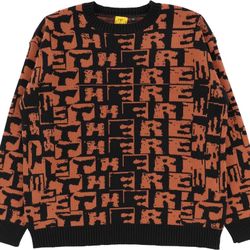 THERE TORN JACQUARD KNIT SWEATER - Sz XL